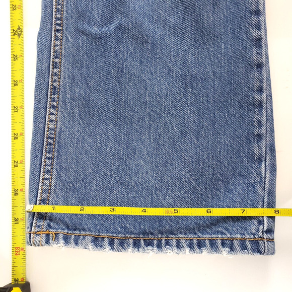 Kancan Jeans Womens 9/28 KC8678M Blue Straight High Waist Button Fly Distressed - Picture 9 of 10